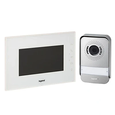 Afbeelding van Legrand , videodeurintercom met 2 draads aansluiting, 7 inch glanzende kleurenmonitor en groothoekcamera, 1/2 gezinswoningsset, 369230