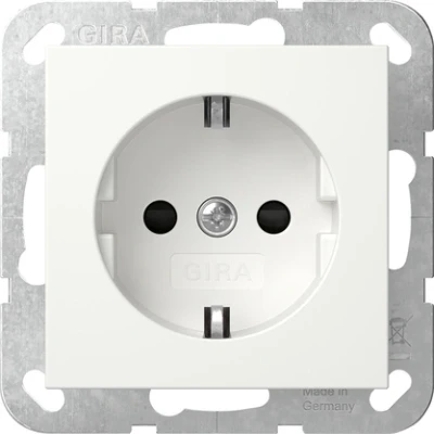 Afbeelding van GIRA 445327 stopcontact shutter verhoogde aanraakbeveiliging systeem 55 zuiver wit zijdemat
