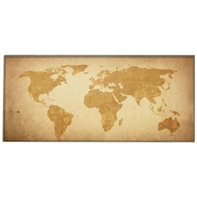 Afbeelding van Kantoor en gaming muismat met genaaide rand, voor laptop of computer, bureauonderlegger rubberen, antislip onderkant 40x90 cm
