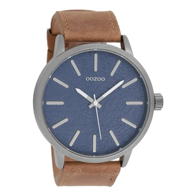 Afbeelding van OOZOO Timepieces Titanium horloge met bruine leren band C9026