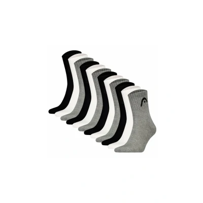 Afbeelding van Head Unisex 12ER PACK CREW LOGO Sportsokken, Maat: 39 42, Grau weiß schwarz