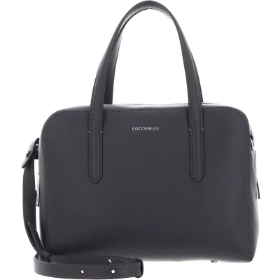 Afbeelding van COCCINELLE Leren Handtas Schoudertas Swap Handbag Grained Leather Ardesia Grijs