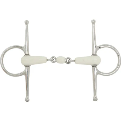 Afbeelding van BR dubbel Gebroken Kneveltrens Combo Comfort 18 mm Scharen 165 12,5 Wit/zilver Grijs