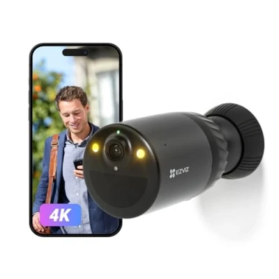 Afbeelding van EZVIZ BC1C Bewakingscamera, wifi, voor buiten, draadloos, 1080p, looptijd 210 j, camera met 7800 mAh batterijen, personendetectie, nachtzicht in kleur, bidirectionele audio, IP66 waterdicht
