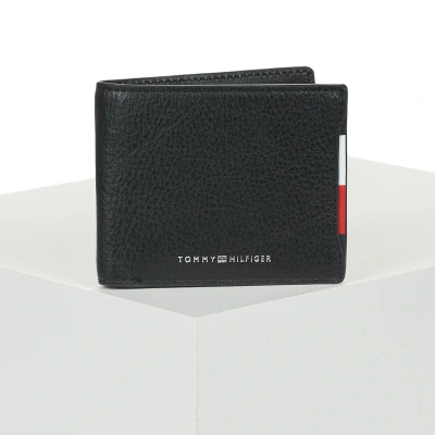 Afbeelding van Tommy Hilfiger Heren TH Central MINI CC portemonnee AM0AM13513 Bifold portemonnee, Zwart (zwart), OS, One Size