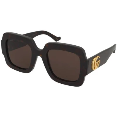 Afbeelding van Gucci Donna GG1547S 002 Occhiali da sole Acetato Havana Marrone Squadrata