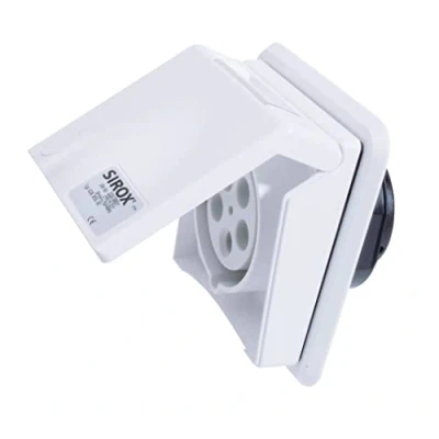 Afbeelding van SIROX® CEE inbouwstopcontact, 5 polig, 400 V, 6 uur stroomsterkte 16 A, kleur verkeerswit