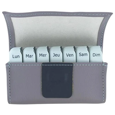 Afbeelding van Pilbox Mini lichtgrijs/turquoise blauw