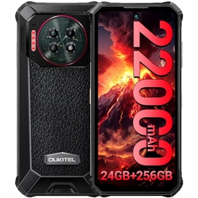 Afbeelding van OUKITEL WP19 PRO 2024 Onbreekbare Mobiele Telefoon, 22000 mAh Batterij/33 W, 24 GB + 256 GB/2 TB Smartphone Android 13, 6,8 inch FHD+ 120 Hz, 64 MP 20 Nachtzicht, Telefoon Face ID/NFC/GPS/3