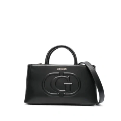 Afbeelding van Guess Eco Mietta Small Society Satchel Dames Handtas Zwart One Size