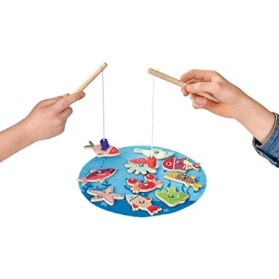 Afbeelding van moses Grappig hengelspel, voor kinderen vanaf 24 maanden, speelklassieker van hout, coördinatie en behendigheidsspel, twee personen