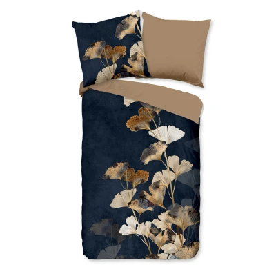 Afbeelding van Luxe Dekbedovertrek 155x220 cm Ginkgo Bladeren Print Multi 1 Persoons 100% Katoen Oeko Tex Gecertificeerd