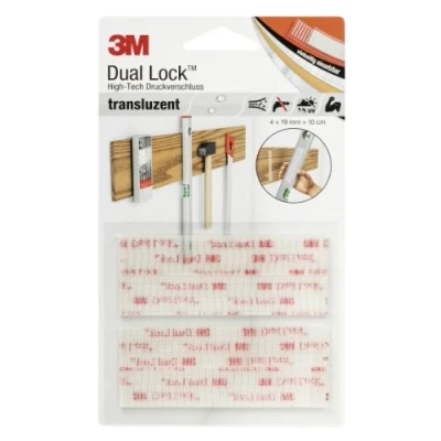 Afbeelding van 3M Dual Lock SJ3560, hersluitbaar bevestigingssysteem doorschijnend uiterlijk (glas, acrylglas (PMMA), polycarbonaat) 19 mm x 10 cm, doorschijnend, dikte: 5,7 (1 stuks)