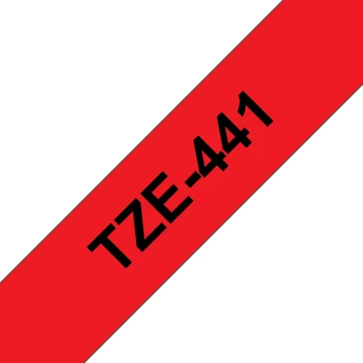 Afbeelding van Brother TZE 441 labelprinter tape Zwart op rood