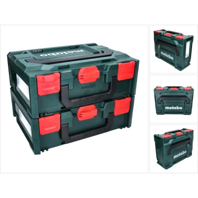 Afbeelding van Metabo metaBOX 145 Set 2x Systeem Gereedschapskoffer Stapelbaar 396 x 296 mm + Universele Inlay