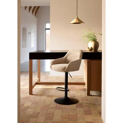 Afbeelding van Nordic Home Ellis verstelbare barstoel Stof beige