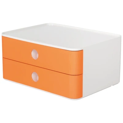 Afbeelding van Han Ha 1120 81 Smart Box Allison Met 2 Lades Abrikoos Oranje, Stapelbaar