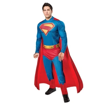 Afbeelding van Rubies Officiële DC Deluxe Superman kostuum, volwassen superheld verkleedkleding, maat S