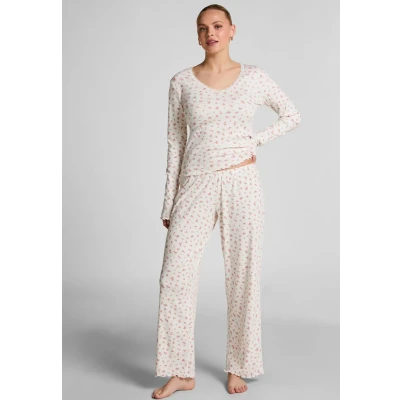 Afbeelding van Hunkemöller Pyjamabroek rosa / wit