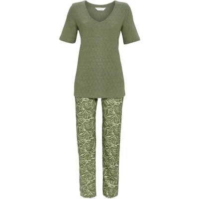Afbeelding van Tropisch groene pyjama katoen Groen Maat 50