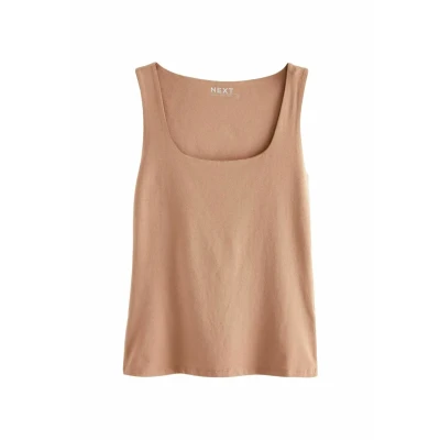 Afbeelding van Next Square NECK Standard Top, Dames, Maat: XS, Tan brown