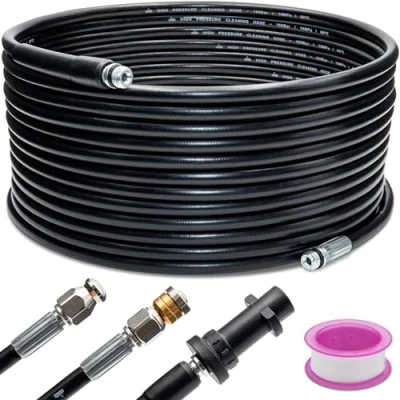 Afbeelding van stōbfix 15 m buisreinigingsslangset voor Kärcher K2, K3, K4, K5, K6, K7, incl. 2 sproeiers en adapter, afvoerreiniger, slang, hogedrukreiniger, 180 bar