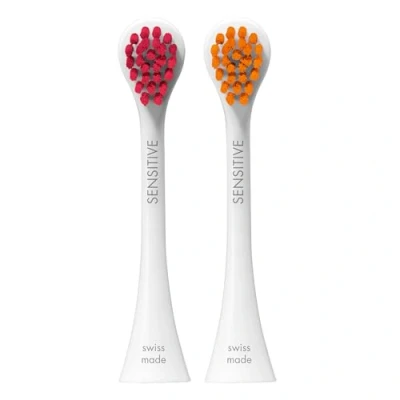Afbeelding van Curaprox Hydrosonic Sensitive Tandenborstelkoppen voor sonische tandenborstel, duo pack, magenta/oranje