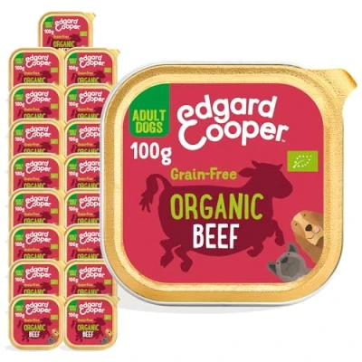 Afbeelding van 17x Edgard &amp; Cooper Kuipje Vers Vlees Hondenvoer Bio Rund 100 gr