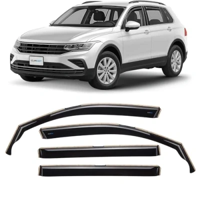 Afbeelding van CLIM ART Winddeflector voor/compatibel met Volkswagen Tiguan 2016 2023 deur regendeflectors, auto winddeflectors, in channel