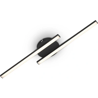 Afbeelding van Briloner Leuchten LED wandlamp plafondlamp, 2 lamp, 12 Watt, 960 lumen, 3.000 Kelvin, zwart