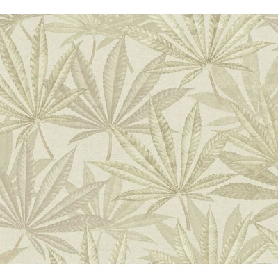 Afbeelding van Livingwalls Vliesbehang jungle hoogwaardig behang met bladeren 399843 in crème, beige luxe ontworpen door MICHALSKY