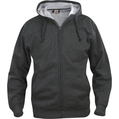 Afbeelding van Clique Basic Hoody Full Zip 021034 Antraciet Melange S