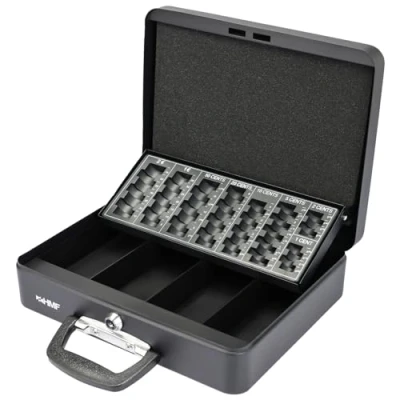 Afbeelding van HMF 10016 02 geldcassette met handvat, 30 x 24 11 cm, zwart