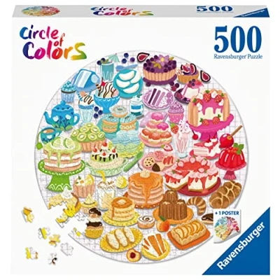 Afbeelding van Ravensburger Puzzel 500 stukjes Round puzzle Circle of colors Desserts/pastries