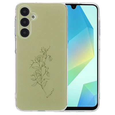 Afbeelding van Samsung Galaxy A16 (5G) Hoesje Siliconen en TPU (zacht) imoshion Softcase/Backcover Floral Green Telefoonhoesje