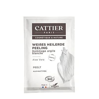 Afbeelding van Cattier heilaarde peeling, met witte geneeskrachtige aarde en aloë vera, natuurlijke cosmetica, 4 x 13 ml