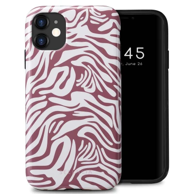 Afbeelding van Apple iPhone 11 Hoesje Kunststof Selencia Hardcase/Backcover Trippy Swirl Dark Rose Telefoonhoesje