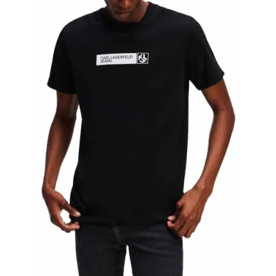 Afbeelding van Karl Lagerfeld Jeans SLIM Graphic TEE Tshirt print, Heren, Maat: Large, Black
