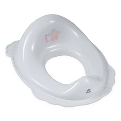 Afbeelding van Hylat Baby Toiletbril voor kinderen, nuttig bij toilettraining, meisjes en jongens, solide materiaal, antislip rubber, kleur: grijs, motief: vrienden, merk: