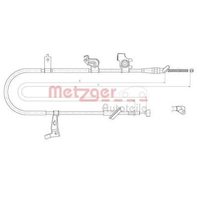 Afbeelding van METZGER 17.5060 Handremkabel Rechts achter 1797/1548mm Trommelrem COFLE