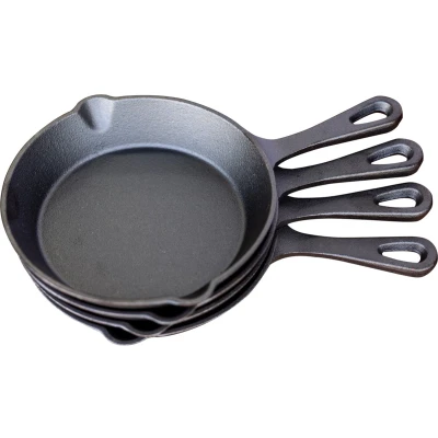 Afbeelding van Keij Kamado Set van 4 kleine Skillet koekenpannen 16 cm