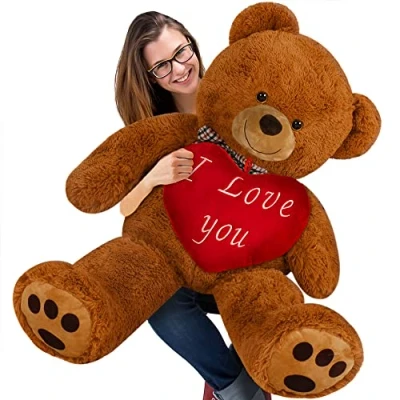 Afbeelding van Teddybeer, bruin, 148 cm, knuffelbeer, Valentijn