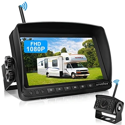 Afbeelding van URVOLAX draadloze achteruitrijcamera digitale van achteruitrijcamerakit, 7&#039;&#039;monitor en parkeercamera IP69 waterdicht achteraanzicht