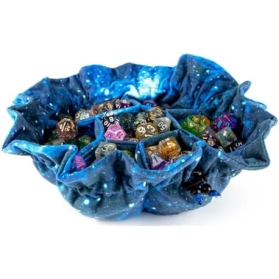 Afbeelding van Metallic Dice Games Fluwelen compartiment dobbelstenen tas met zakken, Galaxy