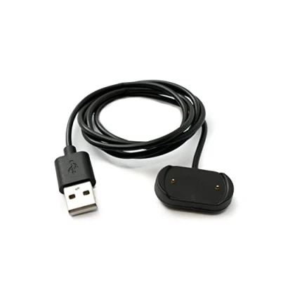 Afbeelding van System S USB 2.0 kabel 100 cm oplaadkabel voor Amazfit T Rex 2 smartwatch in zwart