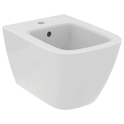 Afbeelding van Ideal Standard i.life S bidet hangende enkele gat diepte van 48 cm met volledig verborgen bevestigingen. Wit