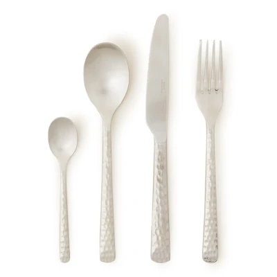 Afbeelding van Broste Copenhagen Hune bestek 16 delig Brushed satin hammered