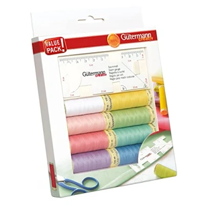 Afbeelding van Gutermann Creativ Allesnaaigaren Set van 8 spoelen 100 m + 1 naaimeter, pastelkleuren