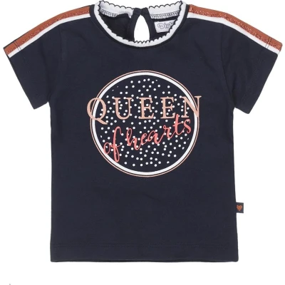 Afbeelding van Dirkje T shirt met printopdruk blauw