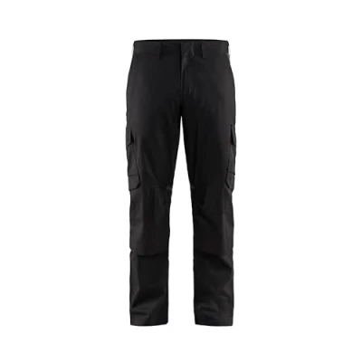 Afbeelding van Blaklader Industrie werkbroek stretch met kniezakken 1448 1832 Zwart/Donkergrijs C144